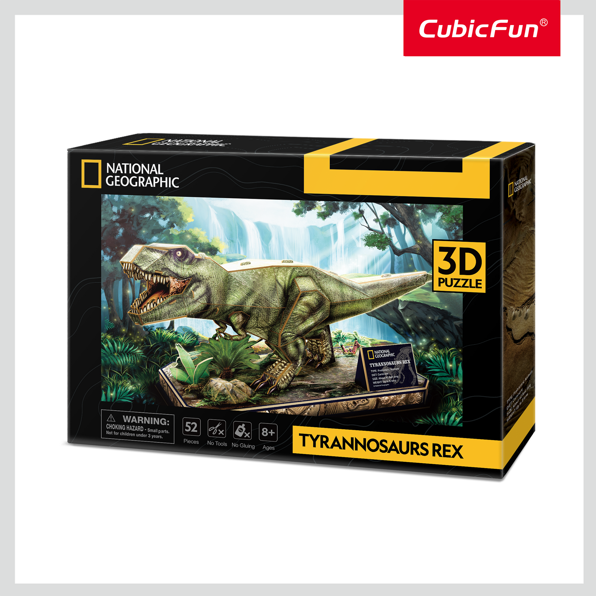 CUBIC FUN - PUZZLE 3D TYRANNOSAURUS REX 52 PIESE - CUBIC FUN (CUDS1051h) - Libelula Vesela - Jucarii