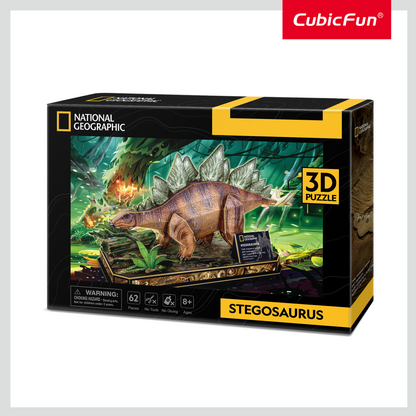 CUBIC FUN - PUZZLE 3D STEGOSAURUS 62 PIESE - CUBIC FUN (CUDS1054h) - Libelula Vesela - Jucarii