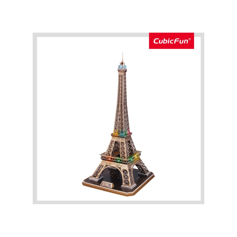 PUZZLE 3D LED TURNUL EIFFEL 82 PIESE - CUBICFUN (CUL091H) - Libelula Vesela - Jucarii