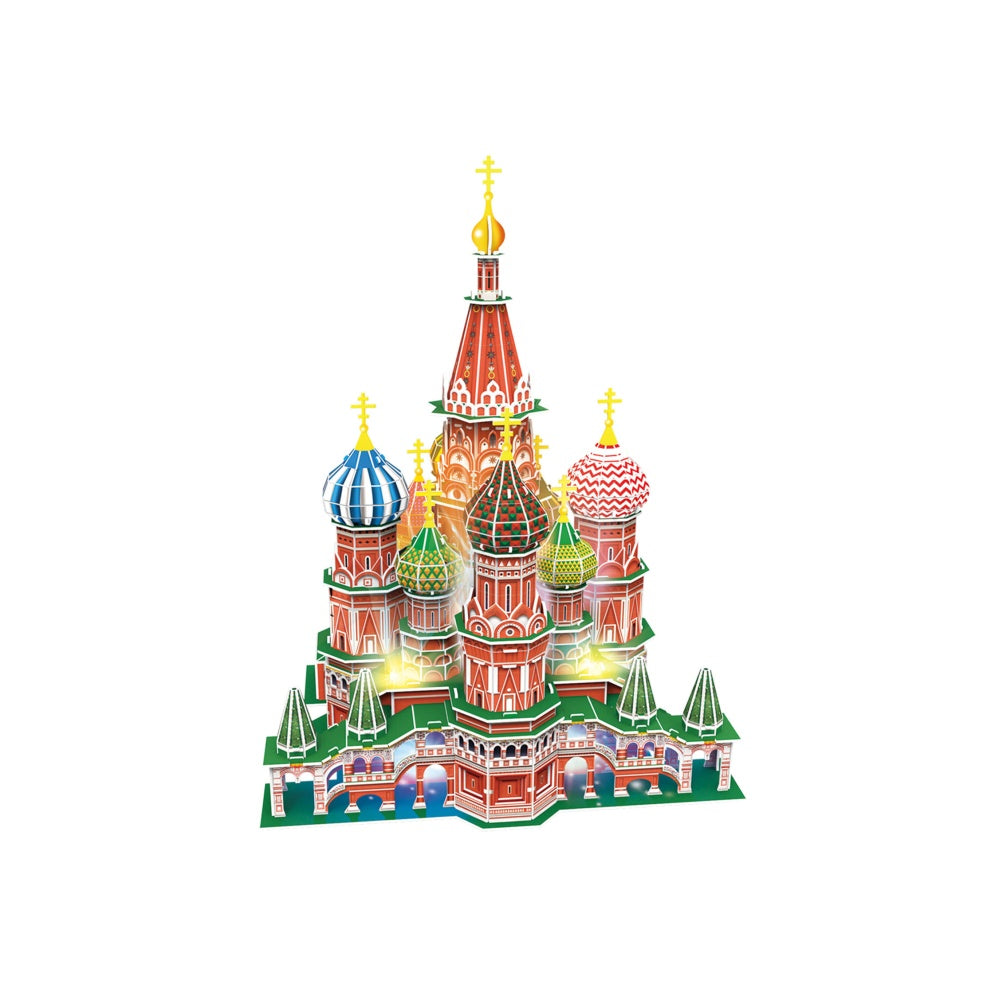 PUZZLE 3D LED CATEDRALA ST. BASIL 224 PIESE - CUBICFUN (CUL519H) - Libelula Vesela - Jucarii