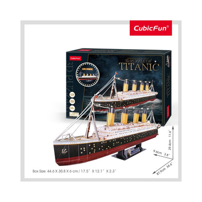 PUZZLE 3D LED TITANIC 266 PIESE - CUBICFUN (CUL521H) - Libelula Vesela - Jucarii