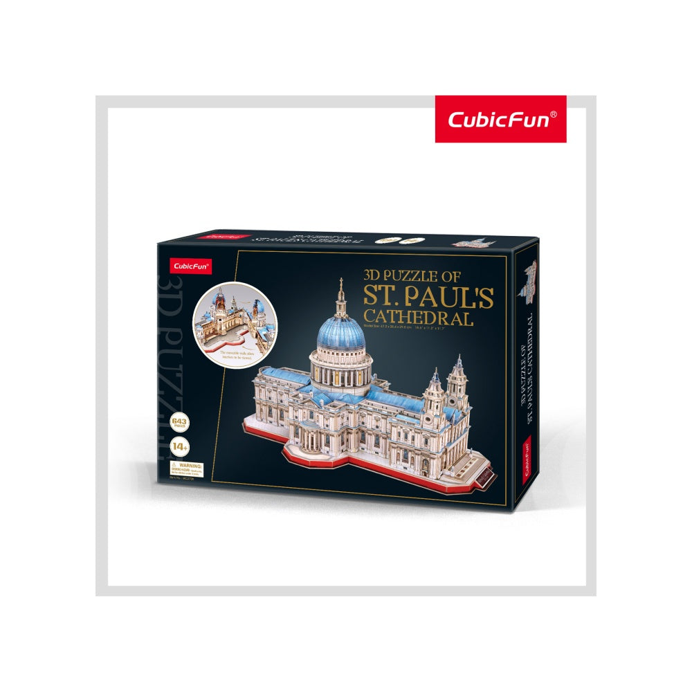 PUZZLE 3D CATEDRALA ST. PAUL (NIVEL COMPLEX 643 PIESE)  - CUBICFUN (CUMC270H) - Libelula Vesela - Jucarii