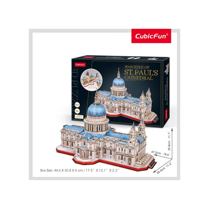 PUZZLE 3D CATEDRALA ST. PAUL (NIVEL COMPLEX 643 PIESE)  - CUBICFUN (CUMC270H) - Libelula Vesela - Jucarii