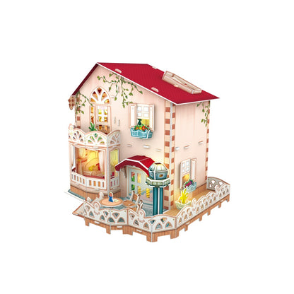 PUZZLE 3D LED CASA DE VACANTA 116 PIESE - CUBICFUN (CUP634H) - Libelula Vesela - Jucarii