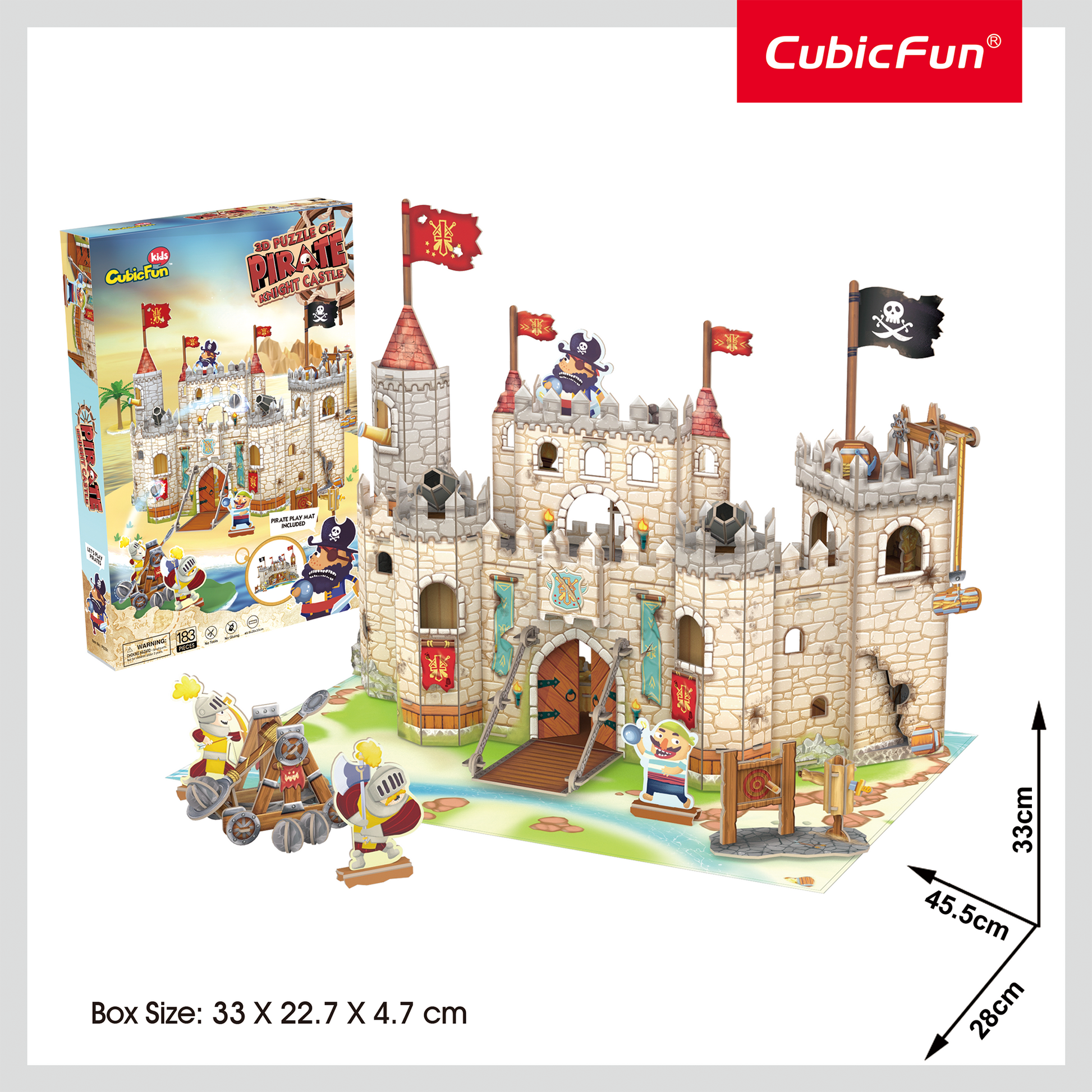 CUBIC FUN - PUZZLE 3D CASTELUL PIRATILOR 183 PIESE - CUBIC FUN (CUP833h) - Libelula Vesela - Jucarii