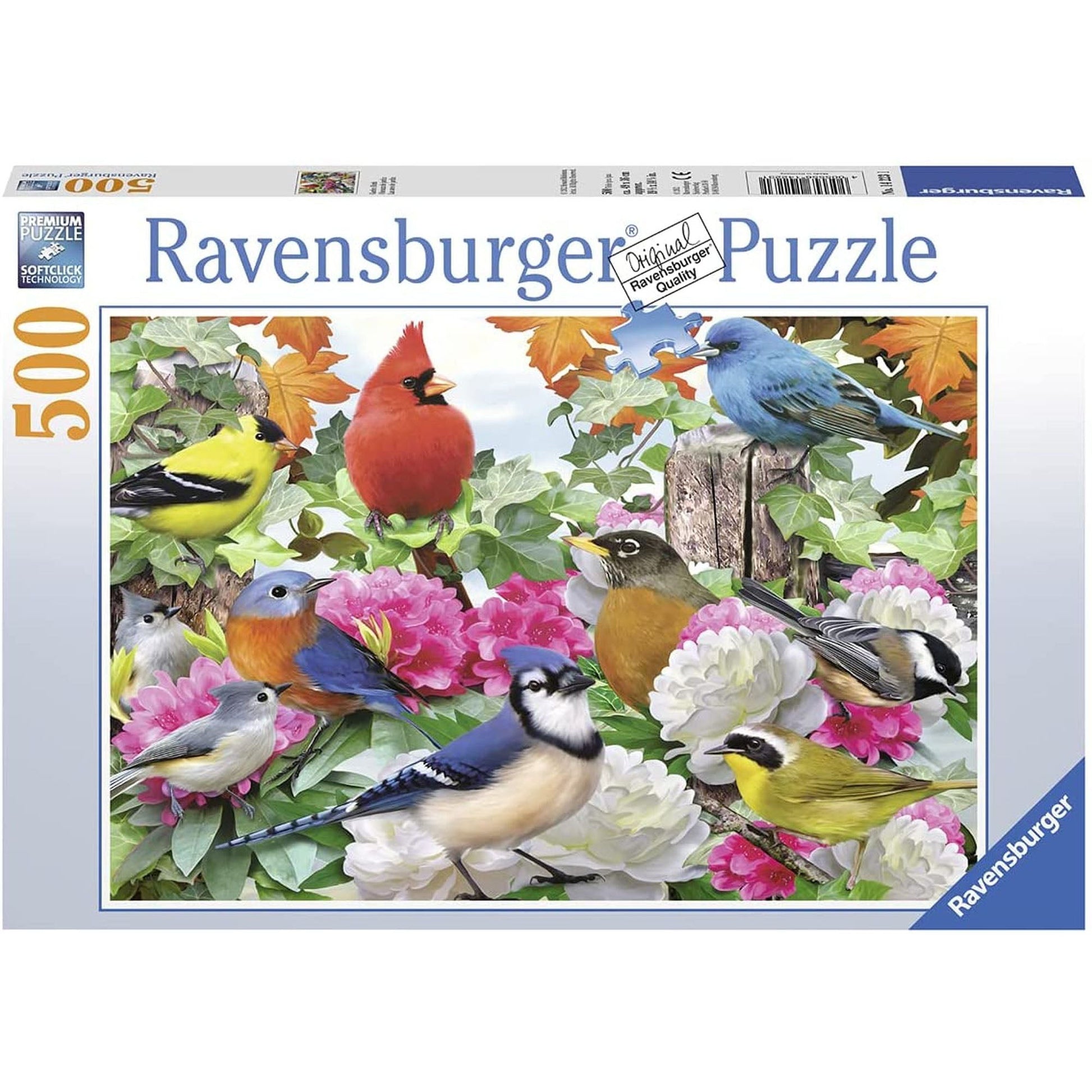 PUZZLE PASARI, 500 PIESE - RAVENSBURGER (RVSPA14223) - Libelula Vesela - Jucarii