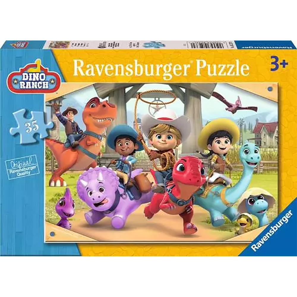 PUZZLE DINO RANCH, 35 PIESE - RAVENSBURGER (RVSPC05237) - Libelula Vesela - Jucarii