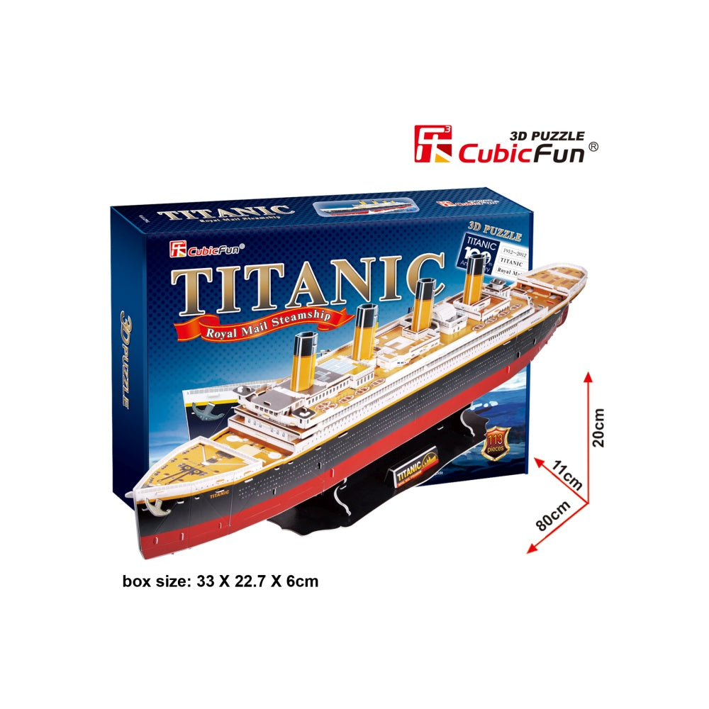 PUZZLE 3D NAVA MARE TITANIC 113 PIESE - CUBICFUN (CUT4011H) - Libelula Vesela - Jucarii