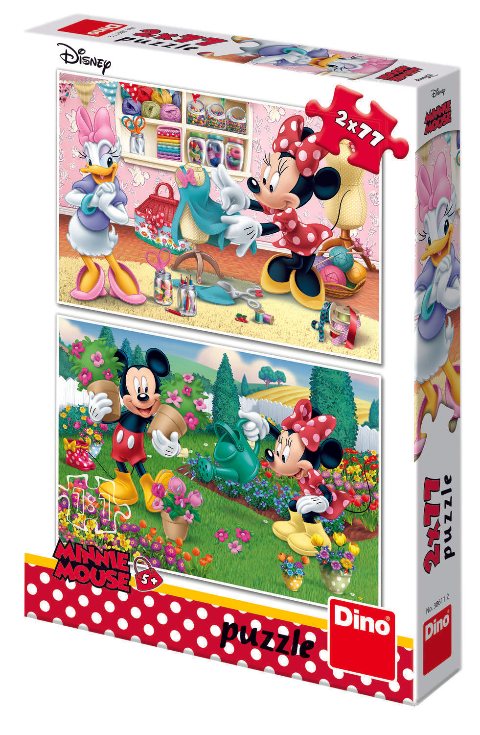 PUZZLE 2 IN 1 - MINNIE LA TREABA (77 PIESE) - DINO TOYS (386112) Libelula Vesela Jucarii