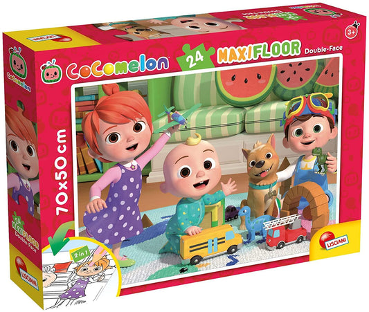 PUZZLE DE COLORAT MAXI - O ZI INSORITA CU COCOMELON (24 PIESE) - LISCIANI (L90983) - Libelula Vesela - Jucarii