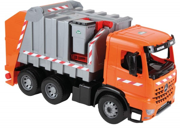 CAMION DE GUNOI DIN PLASTIC PENTRU COPII LICENTA MERCEDES BENZ 74 CM 3 CONTAINERE INCLUSE - LENA (LE02168) - Libelula Vesela - Jucarii