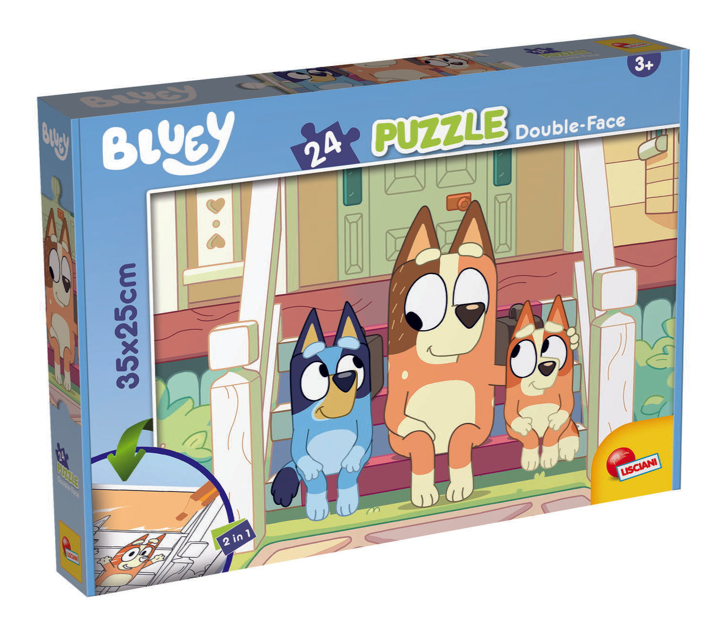 PUZZLE DE COLORAT - BLUEY & MR MONKEY JOCKS (24 PIESE) - LISCIANI (L99559) - Libelula Vesela - Jucarii