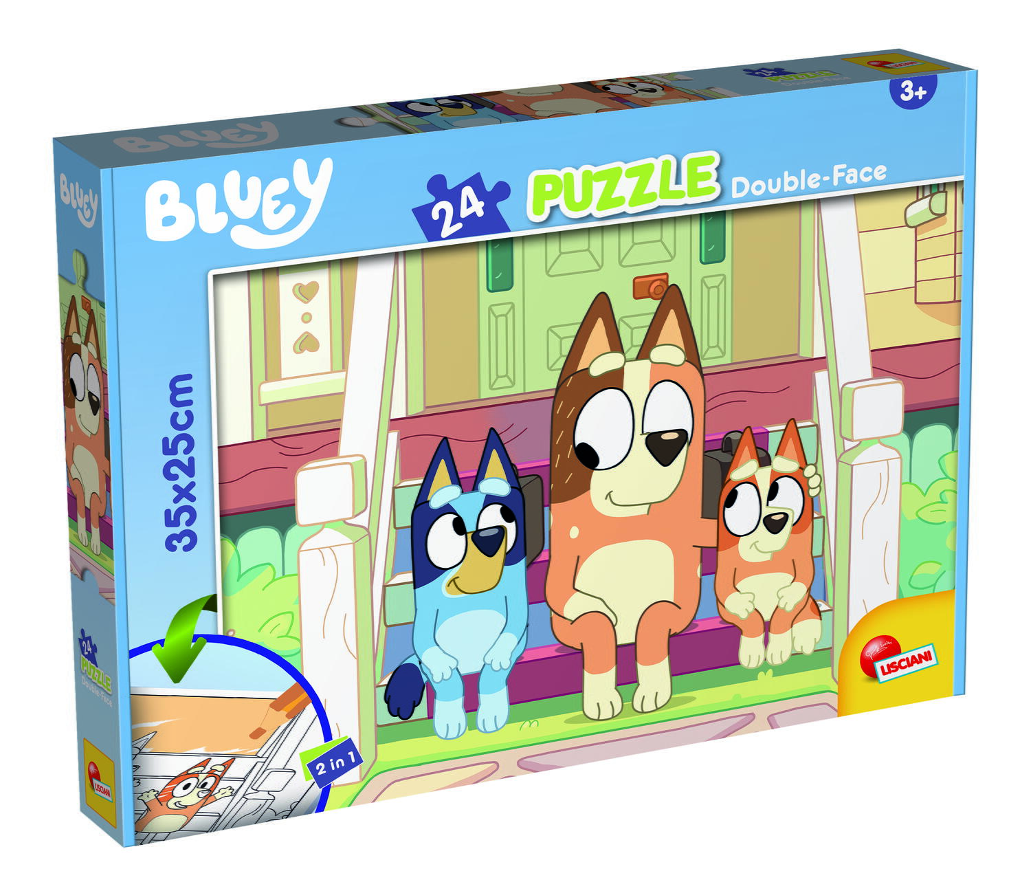 PUZZLE DE COLORAT - BLUEY & MR MONKEY JOCKS (24 PIESE) - LISCIANI (L99559) - Libelula Vesela - Jucarii