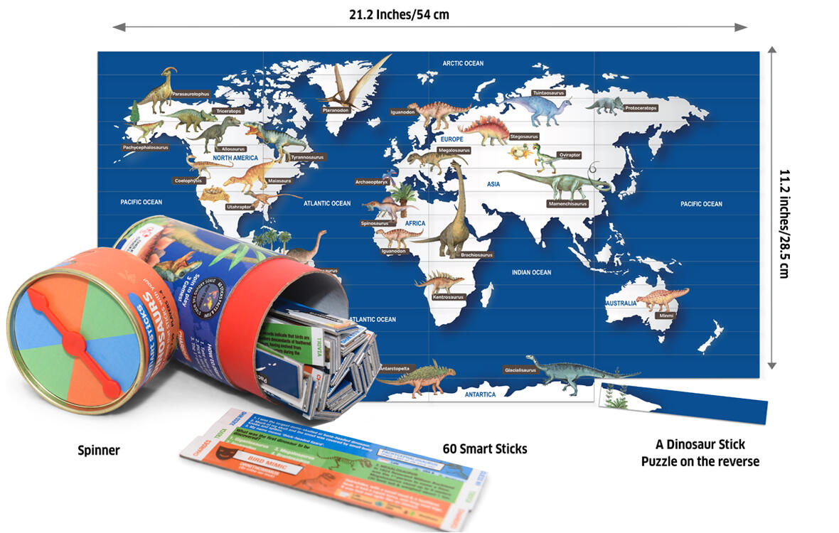 JOC SMART STICKS - DINOZAURI - CHALK AND CHUCKLES (CCPPL060) - Libelula Vesela - Jucarii