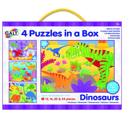 SET 4 PUZZLE-URI DINOZAURI (12, 16, 20, 24 PIESE) (1004735) - Libelula Vesela - Jucarii