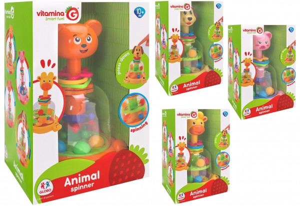 JUCARIE BEBELUSI SPINNER CU ANIMALE - GLOBO (GL05413) - Libelula Vesela - Jucarii