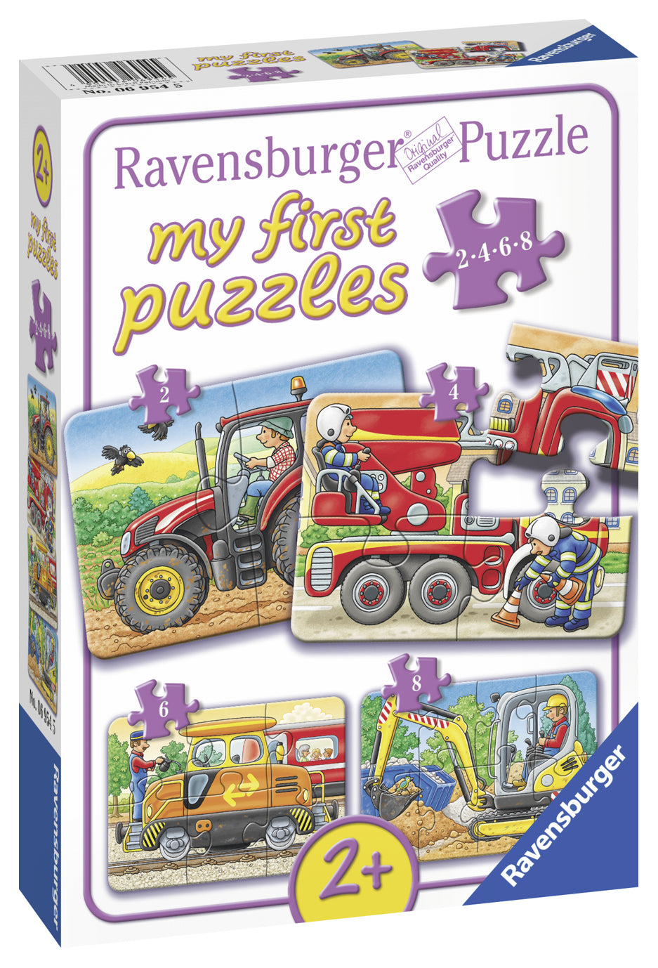 PRIMUL MEU PUZZLE UTILAJE AGRICOLE, 2/4/6/8 PIESE - RAVENSBURGER (RVSPC06954) - Libelula Vesela - Jucarii