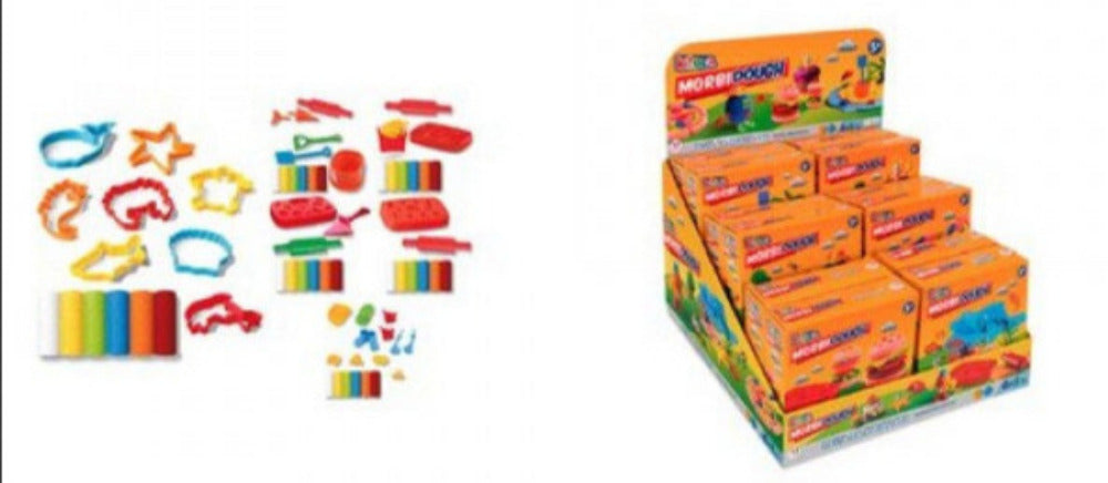 SET 6 BUCATI PLASTILINA CU FORME - GLOBO KIDEA (GL40394) - Libelula Vesela - Jucarii