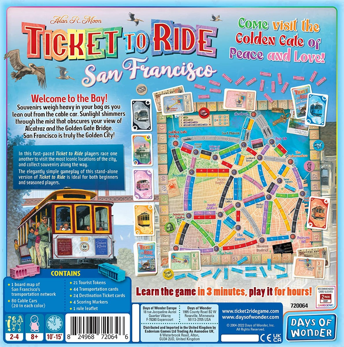 JOC DE SOCIETATE TICKET TO RIDE SAN FRANCISCO, LIMBA ENGLEZA - DAYS OF WONDER (720064) - Libelula Vesela - Jucarii